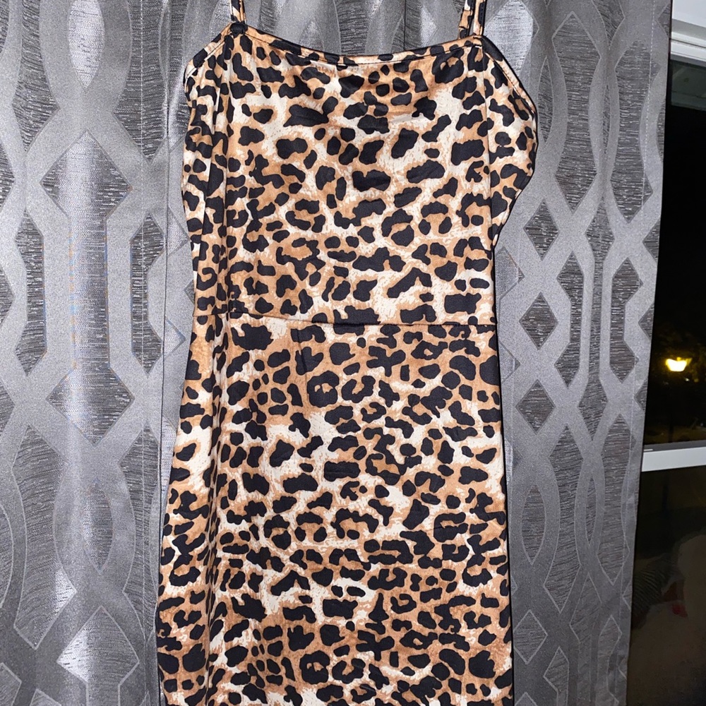 Cheetah Body Con Dress, Stretchy Material, Size L